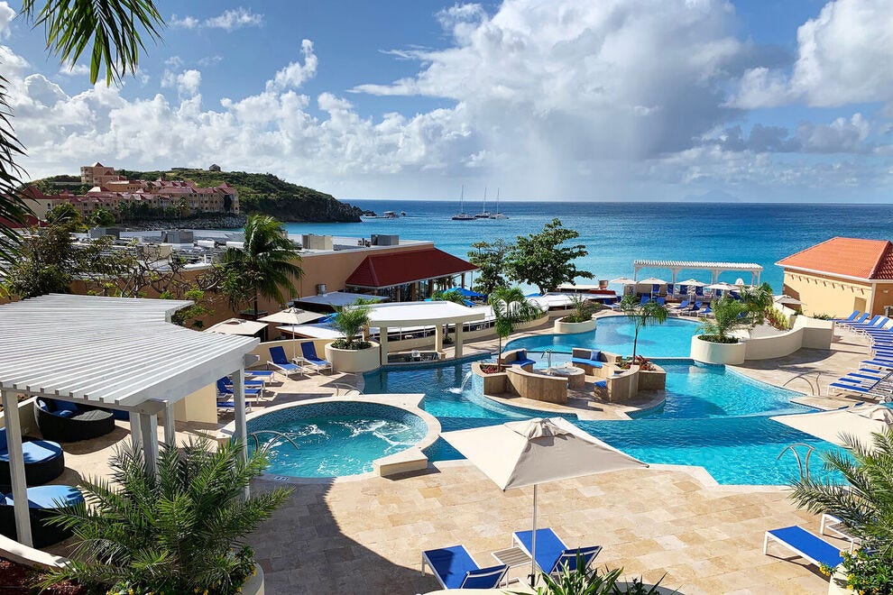 In Sint Maarten, it's a watery wonderland at Divi Little Bay Beach Resort with a trio of pools, sea views and a sandy beach
