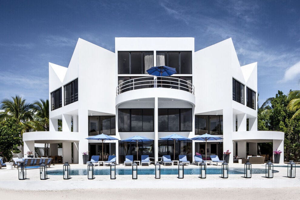In Anguilla, super-luxe Blue Diamond Villa at the Altamer Resort is a seaside stunner ideal for large families who covet privacy