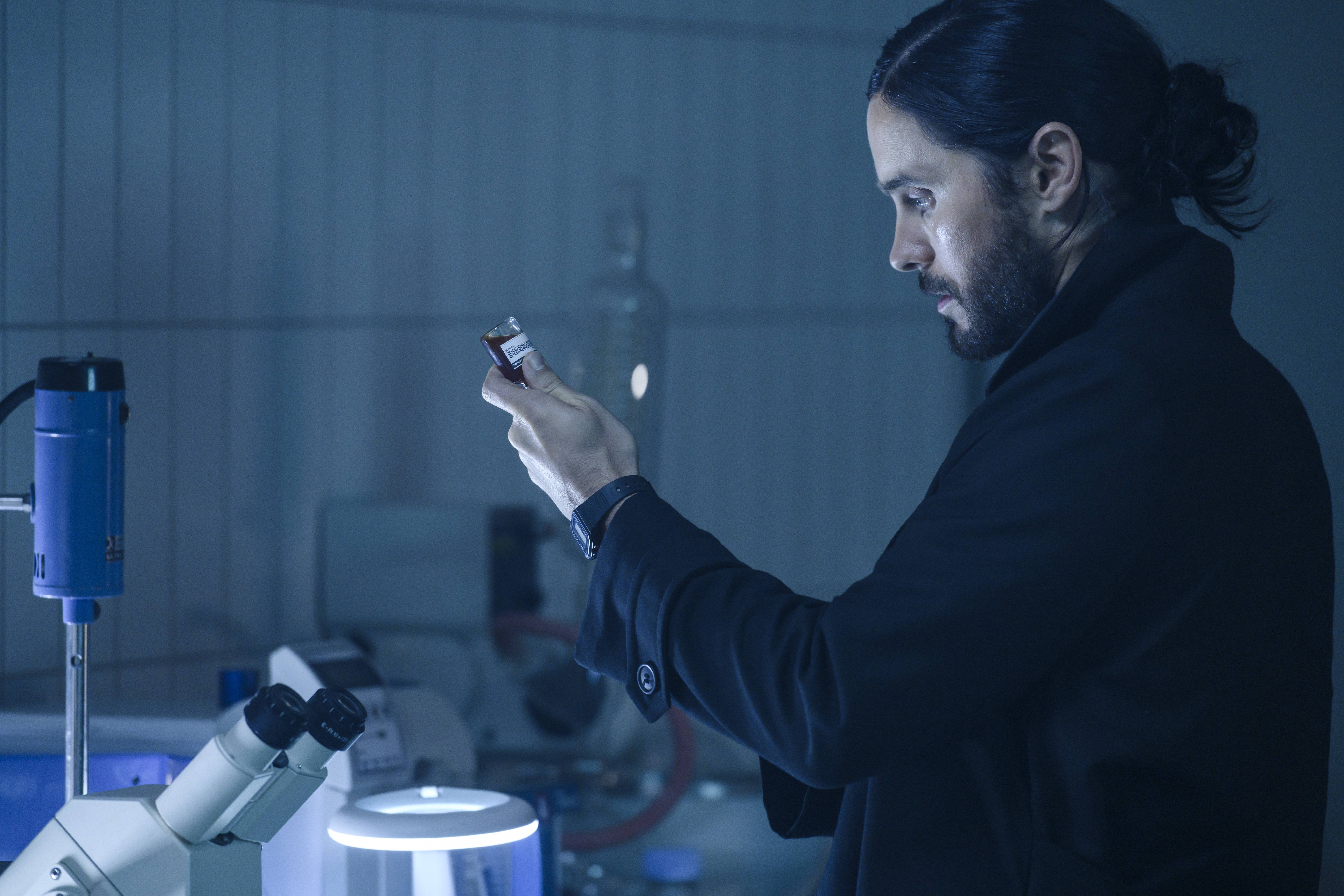 A wealthy doctor's (Jared Leto) search for a cure to his rare blood disease takes an unexpected turn in "Morbius."