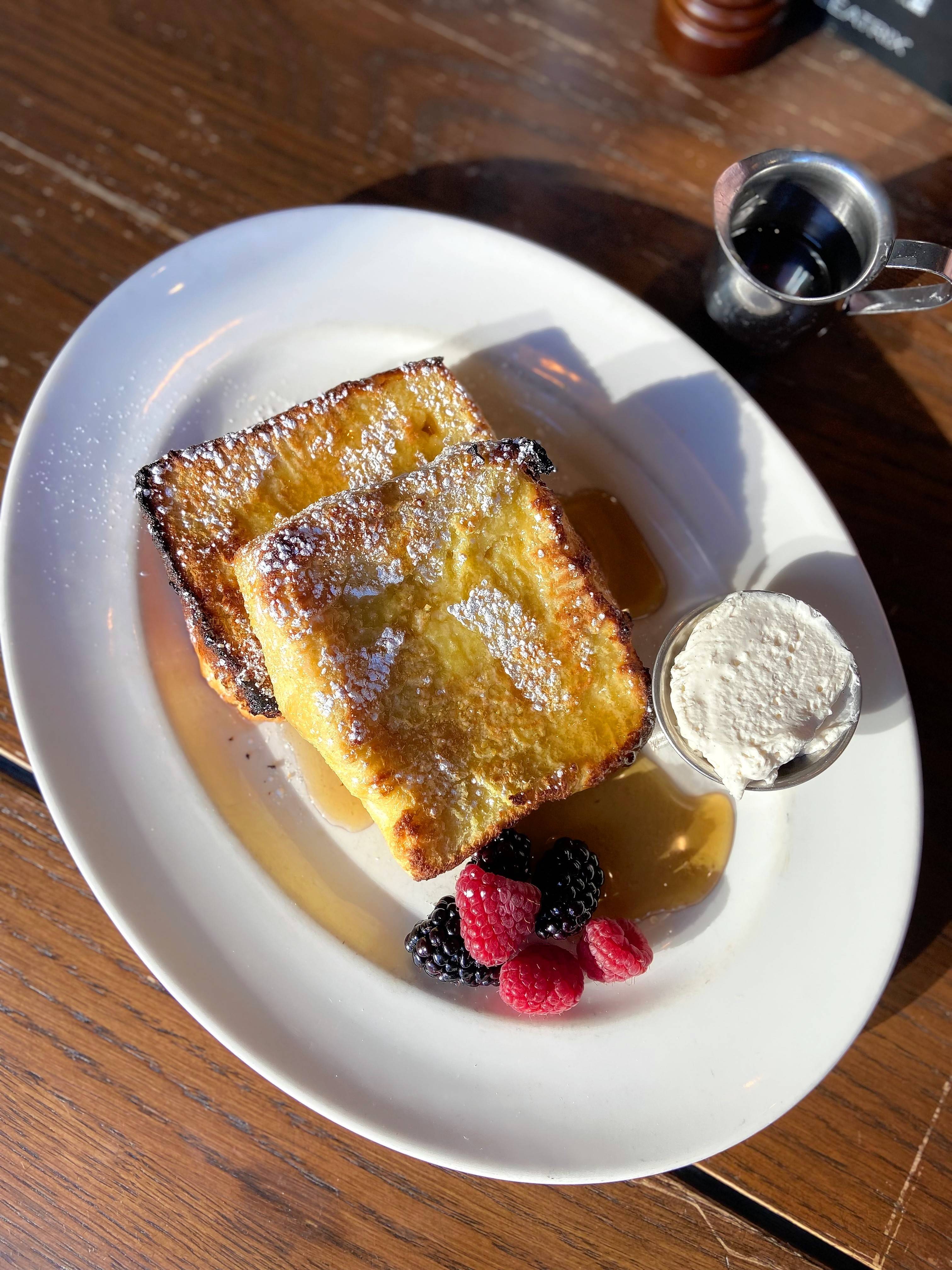 Baked French toast with berries and whipped cream is part of Beatrix's Easter brunch to-go kit.