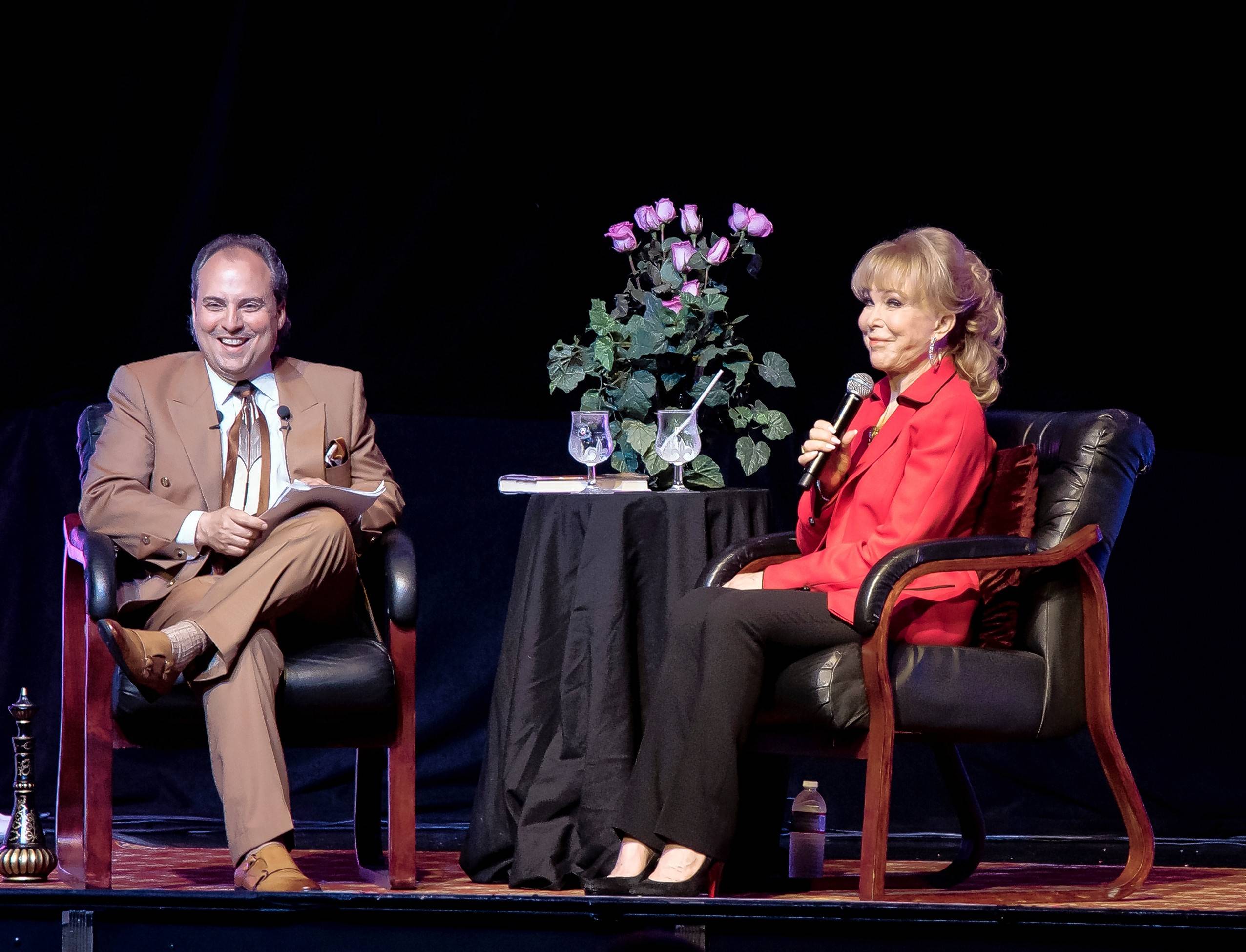 Barbara Eden talked with Ron Onesti about her career as a television and film star at the Arcada Theatre in St. Charles.