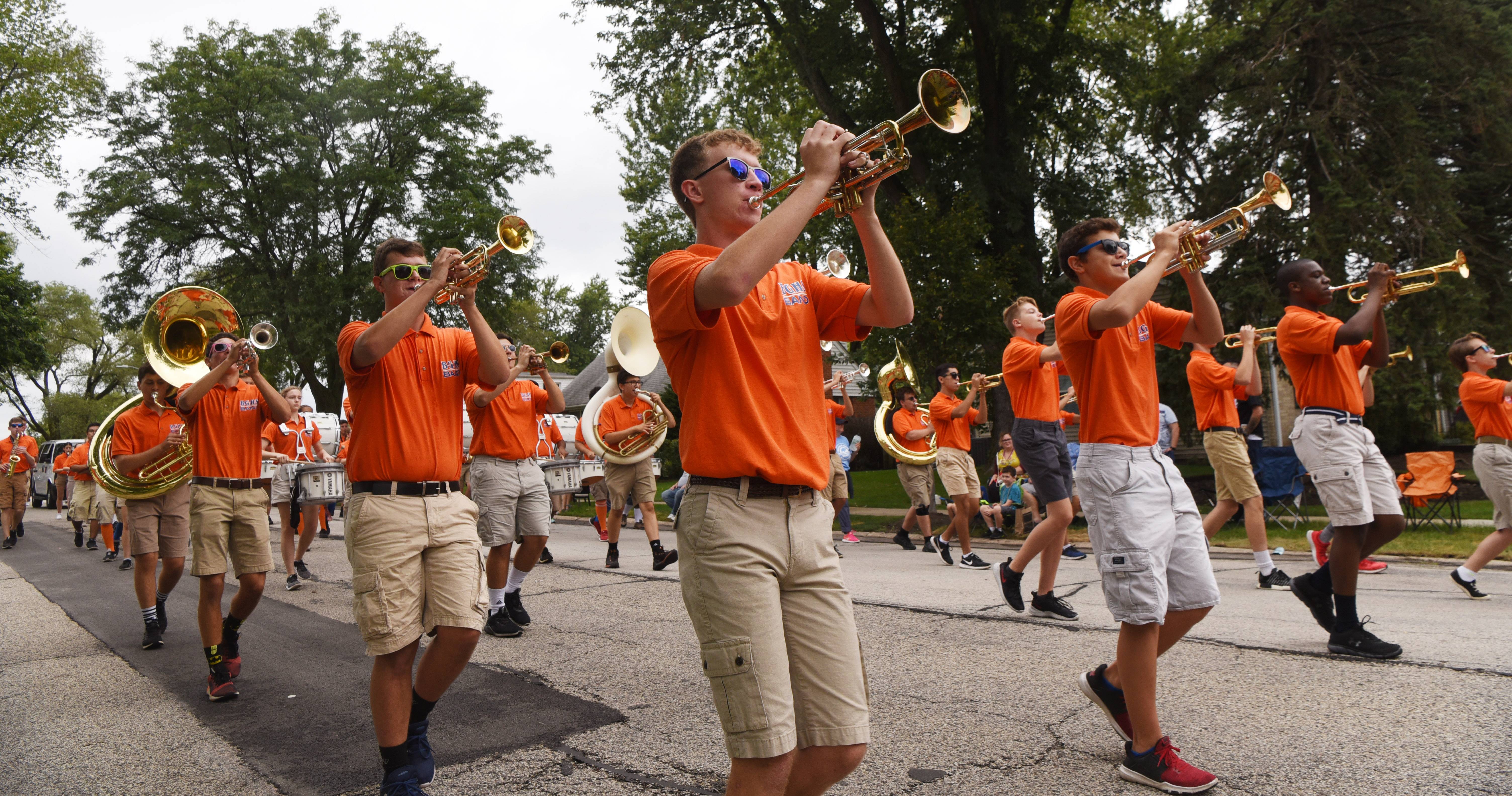 The Buffalo Grove High School Marching Band marches during the 2019 Buffalo Grove Days parade, the last time the event took place. This year's parade has been canceled because of a lack of participants.