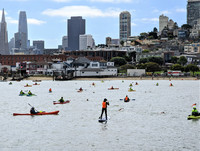  Hundreds of swimmers test their might in the 29th Annual Alcatraz Shark Fest, a 1.5-mile race from Alcatraz Island to the San Francisco shore. Photo courtesy of Athena Lucero. 
