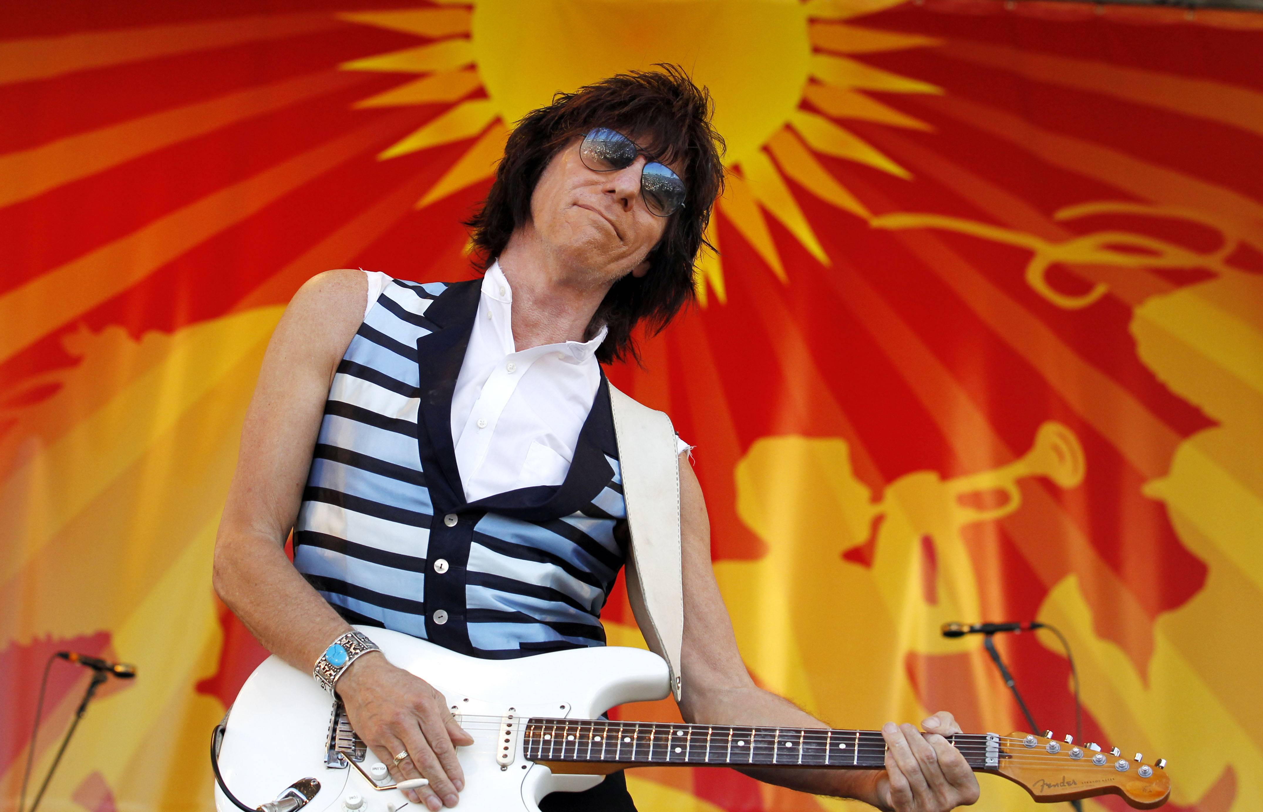 Guitarist Jeff Beck performs at the Louisiana Jazz and Heritage Festival in New Orleans on April 29, 2011. Beck, a guitar virtuoso who pushed the boundaries of blues, jazz and rock 'n' roll, influencing generations of shredders along the way and becoming known as the guitar player's guitar player, died Tuesday after "suddenly contracting bacterial meningitis," his representatives said in a statement released Wednesday. He was 78.